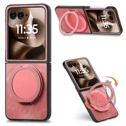 SKALO Motorola Razr 60 Ultra 5G D21 Kickstand Retro PU-Läder Skal - Rosa