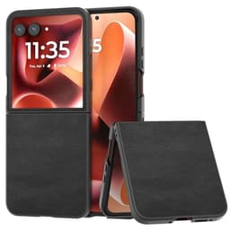 SKALO Motorola Razr 60 Ultra 5G ABEEL PU-Læder Flip Cover - Sort