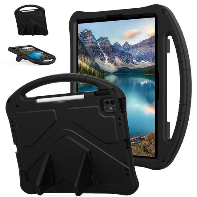 SKALO iPad Air 13 (2025) Børnecover med håndtag og stand - Sort