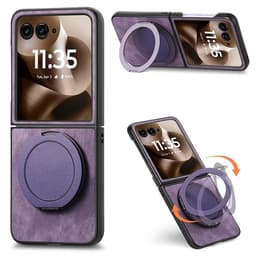 SKALO Motorola Razr 60 Ultra 5G D21 Kickstand Retro PU-Læder Cover - Lilla