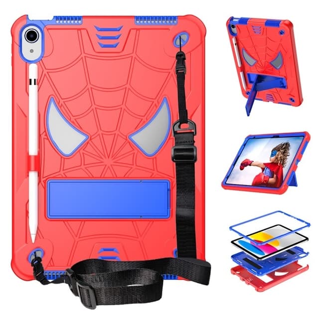 SKALO iPad 10.9 (2022) Spindelnät Barnskal - Röd