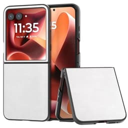 SKALO Motorola Razr 60 Ultra 5G Litchi PU-Læder Flip Cover - Hvid