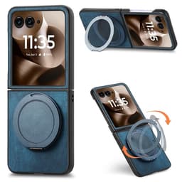 SKALO Motorola Razr 60 Ultra 5G D21 Kickstand Retro PU-Læder Cover - Blå