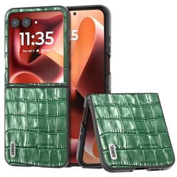 SKALO Motorola Razr 60 Ultra 5G ABEEL Krokodille Læder Cover - Grøn