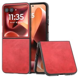 SKALO Motorola Razr 60 Ultra 5G ABEEL PU-Nahka Flip Suojakuori - Punainen