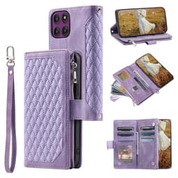 SKALO Motorola Edge 60 Pro 5G 005 Big Wallet Quiltet Flip Cover - Lilla