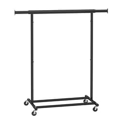 Tøjstativ på hjul med udtrækkelig bøjlestang - 90 kg belastningskapacitet - Sort