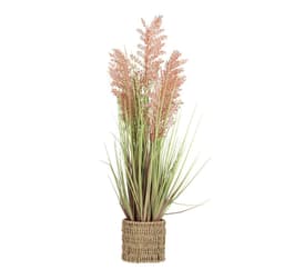 Konstgjord växt I TRÄDGÅRD H87cm, apelsinsorghum, gräs med kruka
