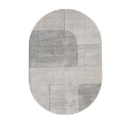Matta ZOE-3, 160x230cm, grå oval
