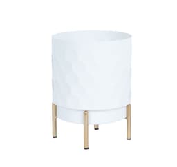Blomkruka DEIA D18xH24cm, vit/gyllene