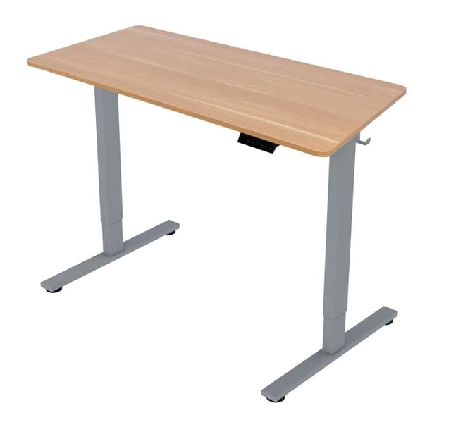 Skrivebord ERGO FIT med 1 motor 120x68xH71,5-116cm, eg/sølvgrå