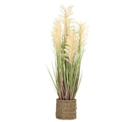 Keinotekoinen kasvi PUUTARHASSA H87cm, beige durra, ruoho ruukulla