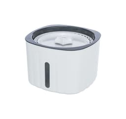 Blomsterdrikkefontæne, plastik, 2 l/18,5 × 13 × 18,5 cm, hvid/grå