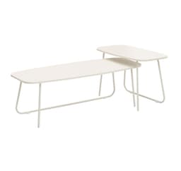 Soffbord DUO 2st 120x48xH40cm, 75x40xH48cm, ljust trä/beige
