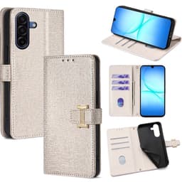 SKALO Samsung A17 PU-Nahka Disco Lompakkokotelo - Valkoinen