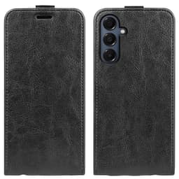 SKALO Samsung A17 Vertical Flip PU-Nahka Lompakkokotelo - Musta