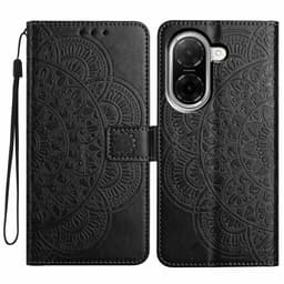 SKALO Xiaomi Redmi A5 4G Mandala Kukka Lompakkokotelo - Musta