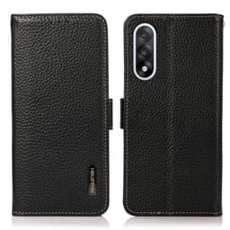 SKALO OnePlus Nord 5 KHAZNEH Litchi Aitoa Nahkaa Lompakkokotelo - Musta