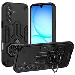 SKALO Samsung A17 Armor Metallirengas Suojakuori - Musta