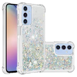 SKALO Samsung A17 Kvartsihiekka Kimalle Suojakuori - Hopea