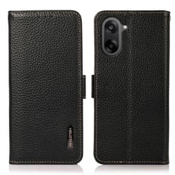 SKALO OnePlus Nord CE5 KHAZNEH Litchi Ægte Læder Flip Cover - Sort
