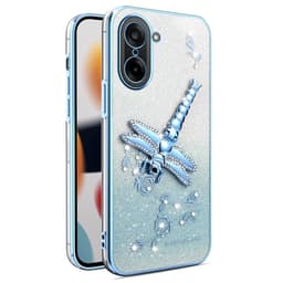 SKALO OnePlus Nord CE5 KADEM Dragonfly Glitter Suojakuori - Sininen