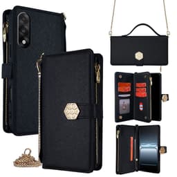 SKALO OnePlus Nord 5 Big Wallet Cross Texture Lompakkokotelo - Musta
