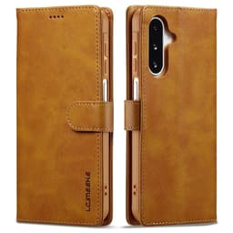 SKALO Samsung A17 LC.IMEEKE Premium PU-nahka Lompakkokotelo - Vaaleanruskea