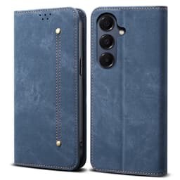 SKALO Samsung A17 Jeans Lompakkokotelo - Sininen