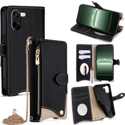 SKALO OnePlus Nord CE5 Litchi Makeup Mirror Chain Flip Cover - Sort