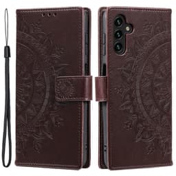 SKALO Samsung A17 Mandala Lompakkokotelo - Ruskea