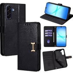 SKALO Samsung A17 PU-Nahka Disco Lompakkokotelo - Musta
