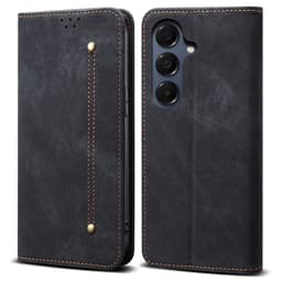 SKALO Samsung A17 Jeans Plånboksfodral - Svart