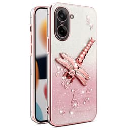 SKALO OnePlus Nord CE5 KADEM Dragonfly Glitter Skal - Rosa