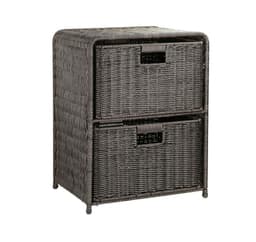 Hylly, jossa 2 koria BASILE 40x30xH53cm, tumma