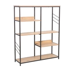 Hylle DIMITRA 100x30xH124cm, rustikk/sort