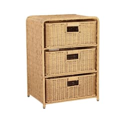 Hylly, jossa 3 koria BASILE 40x30xH56cm, luonnollinen
