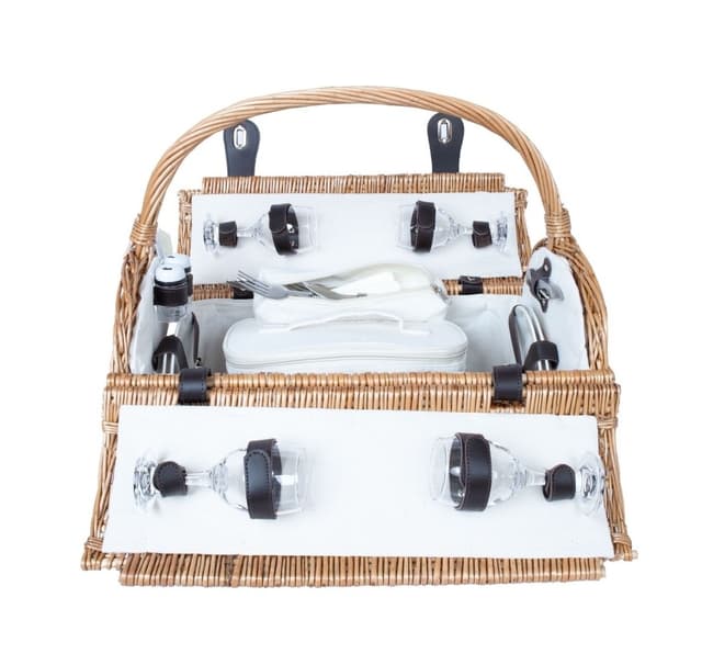 Picknickkorg för 4 personer, 47x31xH23/28/38cm