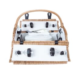 Piknikkurv for 4 personer, 47x31xH23/28/38cm