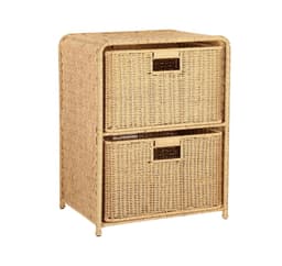 Hylly, jossa 2 koria BASILE 40x30xH53cm, luonnollinen