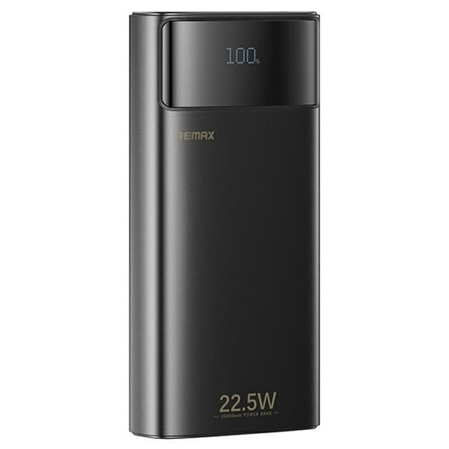 REMAX FC-12 20000mAh Powerbank Inbyggd USB-C / USB / iP-kablar med LED-ficklampa