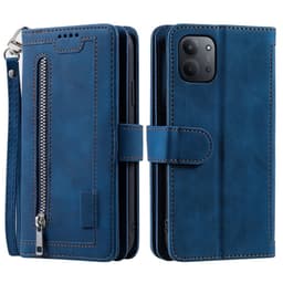 Til Xiaomi Redmi 15C Etui med Lynlåslomme og 9 Kortlommer – Blå
