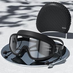 Anti-Fog Anti-imma Simglasögon Cyklop stora bågar förvaringsfodral och badmössa