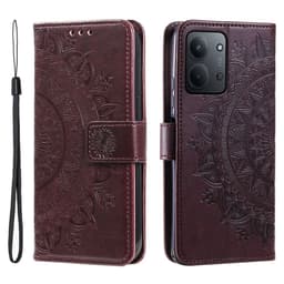 SKALO Xiaomi Redmi 15C (173mm) Mandala Plånboksfodral - Brun