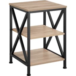 tectake Sidebord Nottingham 40.5 x 40.5 x 60.5 cm Industrielt Lyst Træ, Egetræ Sonoma