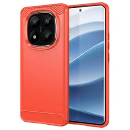 SKALO Xiaomi Redmi Note 14 Pro+ 5G Armor Carbon Skal - Röd