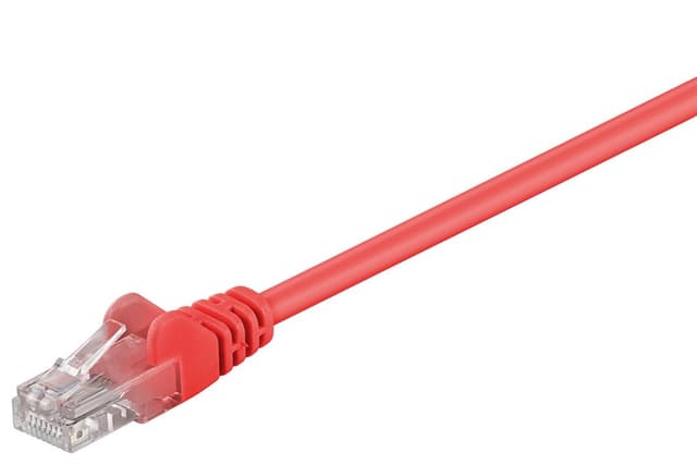 Patchkabel CAT 5e, U/UTP, rød, 1 m