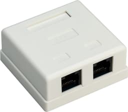 2-port RJ45-kopplingsdosa, CAT 6, UTP, vit