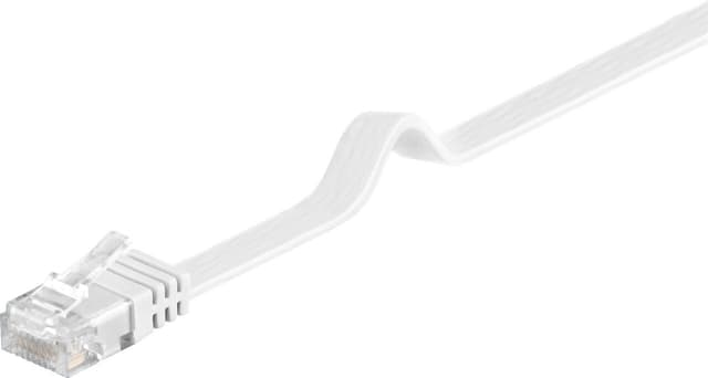 CAT 5e fladt patchkabel, U/UTP, hvid