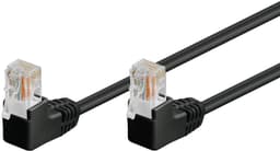 Patchkabel CAT 5e, 2x 90° vinklet, U/UTP, sort, 5 m